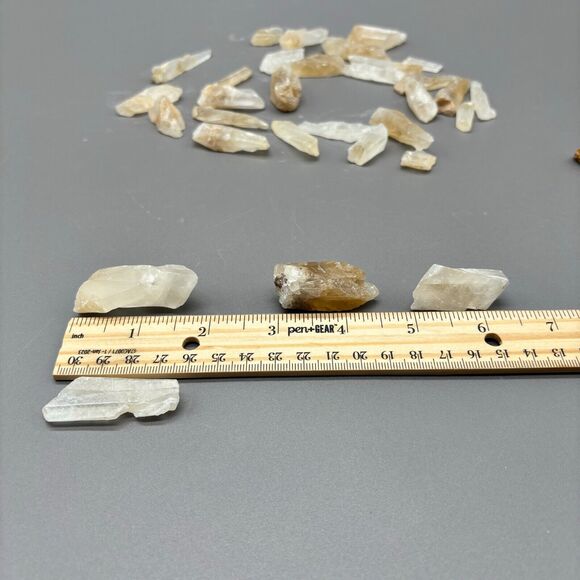 Quartz Crystal Shards Natural Rough Champagne Yellow Clear 7.5 oz Lot Healing - Picture 6 of 7